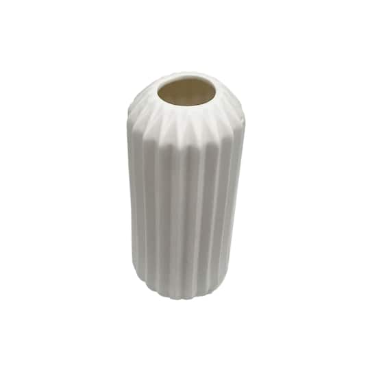 8 Pack: 9" White Geometric Ceramic Vase by Ashland®